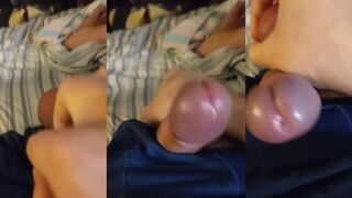 Needylittle boy rubs himself raw through panties until he gushes thick cum