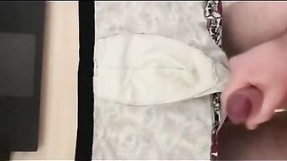 Giant cumshot explodes in tight gay underwear leaving messy stains
