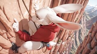 Muscular Rhino Stretches Furry Femboy’s Tight Hole in Camping Tent