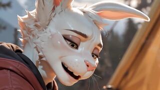 Muscular Rhino Stretches Furry Femboy’s Tight Hole in Camping Tent