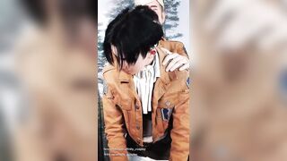 Attack on Titan Eruri Cosplay Teaser: Rough Daddy Levi x Twink Yaoi Passion