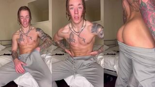 Horny straight lad jerks off his big white cock for you while whispering dirty talk