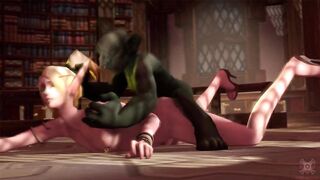 WoW Goblin and Elf Femboy Twink Gets Fucked Raw Anal Prone Bone cum
