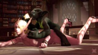 WoW Goblin and Elf Femboy Twink Gets Fucked Raw Anal Prone Bone cum