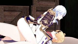 Ayato destroyed Thoma in brutal gay 3d animation no mercy bareback