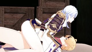Ayato destroyed Thoma in brutal gay 3d animation no mercy bareback