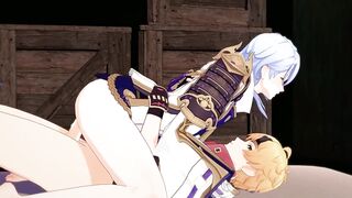 Ayato destroyed Thoma in brutal gay 3d animation no mercy bareback