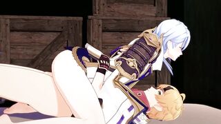 Ayato destroyed Thoma in brutal gay 3d animation no mercy bareback