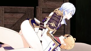 Ayato destroyed Thoma in brutal gay 3d animation no mercy bareback