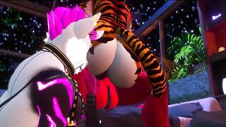 Gay furry VR PMV cuckold cleanup fucks happy couple raw