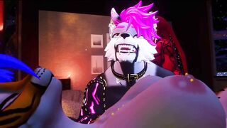 Gay furry VR PMV cuckold cleanup fucks happy couple raw