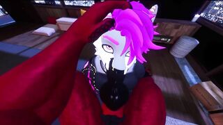 Gay furry VR PMV cuckold cleanup fucks happy couple raw