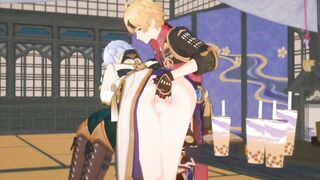 Ayato squirts for Thoma raw gay genshin porn
