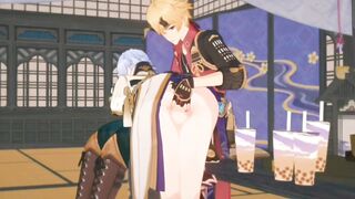 Ayato squirts for Thoma raw gay genshin porn