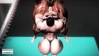 Ripped Kyle ripped apart in brutal backshots and gym hunk blowjob