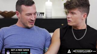 Heteroflexible buddies get rock hard while jerking off to dick pics Derek Kage raw reality blowjob