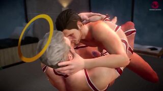 Gay angel debauched under Christmas lights cumshot 3d animation