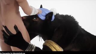 Hipster Werewolf Devours Rough Gay Veteran in 3D Animation Game Sex