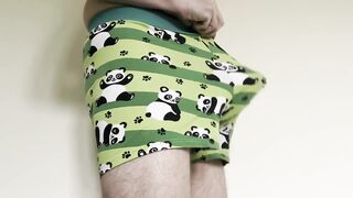 Twink in cute Undies gushes thick cum in tight boxers