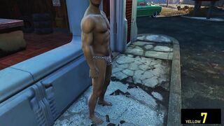 Bulky drivers plow submissive guy at truck stop gangbang