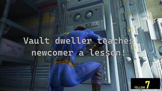 Vault Dweller wrecks newcomer with his big dick