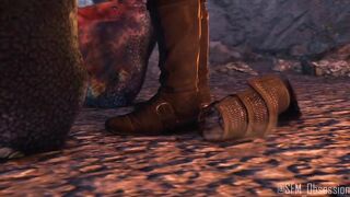 Gay monster fucks Geralt with his huge dick in impossible troll cock raw animation