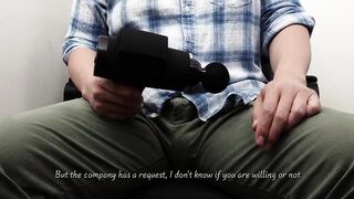 Chinese salesman gets raise only if he cums for boss loud moaning orgasm big load underpants