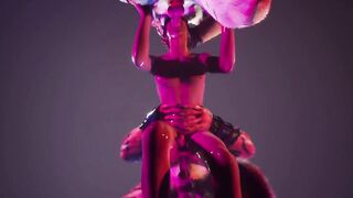 Two Monsters One Hole 3D gay animated furry femboy blowjob