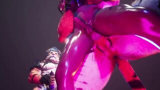 Two Monsters One Hole 3D gay animated furry femboy blowjob