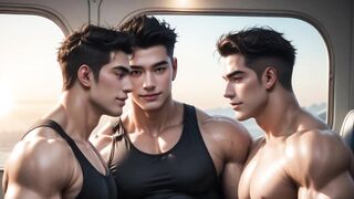 Stuck in the air twink ass stuffed with big dick cumming high above
