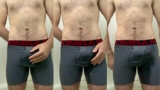 College twink soaks his jock after wild piss play