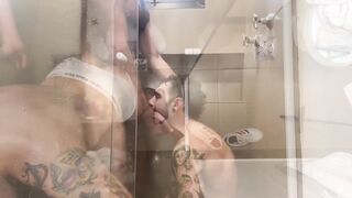 Igor & Milo’s filthy shower gangbang with golden SHOWERS and huge cum drenched in piss