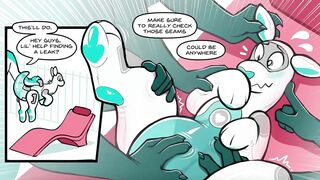 Furry pool party destroyed by massive pooltoy gagging hungry furries