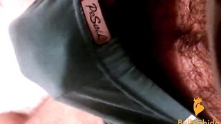 Moaning and making a cum mess in my undies while jerking off