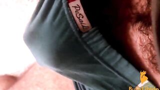 Moaning and making a cum mess in my undies while jerking off