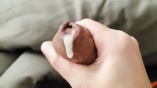 Cum dripping out my foreskin gets me off in my tight Latin underwear