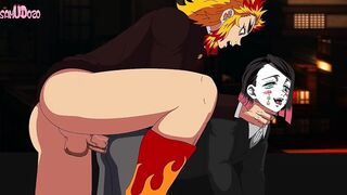 Rengoku wrecks Enmu raw yaoi anime hentai doggystyle