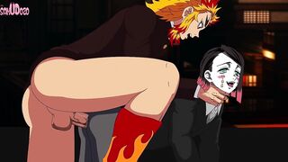 Rengoku wrecks Enmu raw yaoi anime hentai doggystyle