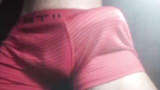 My thick cock stretching tight underwear raw growth solo gay