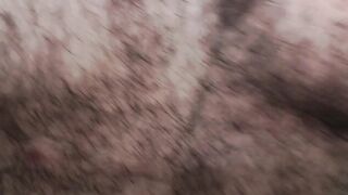 Hairy daddy’s massive uncut cock stuffed in underwear before cumshot explosion