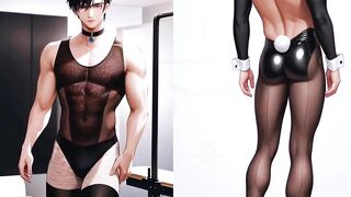 Two young men in lingerie destroyed raw cartoon creampie
