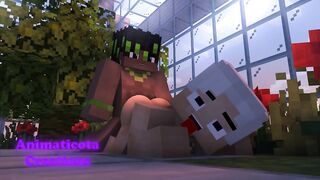 Gay Minecraft Hentai Twink destroys Greenhouse with rough Rough Sex