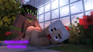Gay Minecraft Hentai Twink destroys Greenhouse with rough Rough Sex