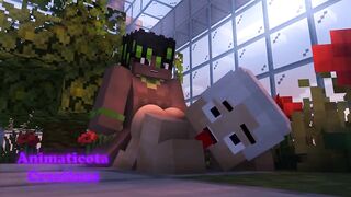 Gay Minecraft Hentai Twink destroys Greenhouse with rough Rough Sex
