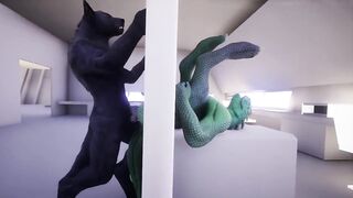 Furry Wolf and Dragon Glory Hole Rough Creampie Gay Animation