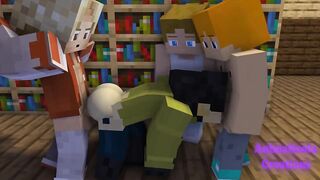 Twink gangbanged in the library creampie anal threesome