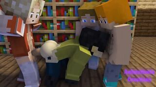 Twink gangbanged in the library creampie anal threesome