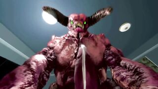 Doom Bacon Baron Breakfast cumshot gay 3D animation demon monster teratophilia