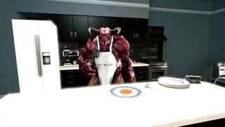 Doom Bacon Baron Breakfast cumshot gay 3D animation demon monster teratophilia