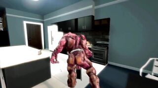 Doom Bacon Baron Breakfast cumshot gay 3D animation demon monster teratophilia